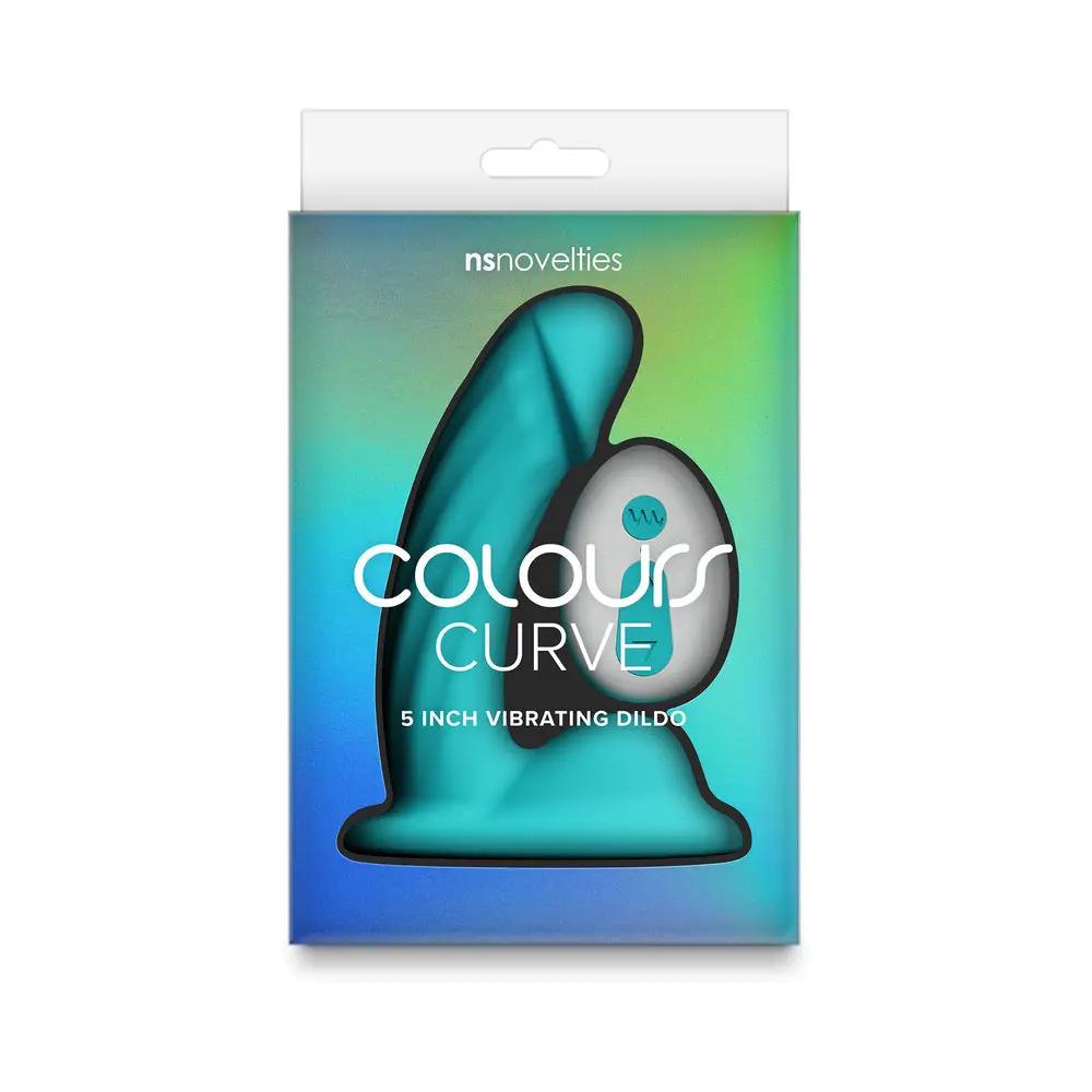Colours Curve Vibrating 5 in. Dildo Teal by NS Novelties