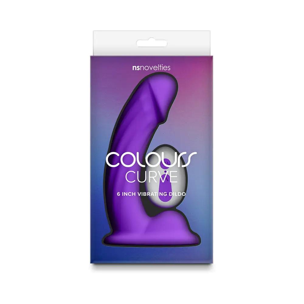 Colours Curve Vibrating 6 in. Dildo Purple by NS Novelties