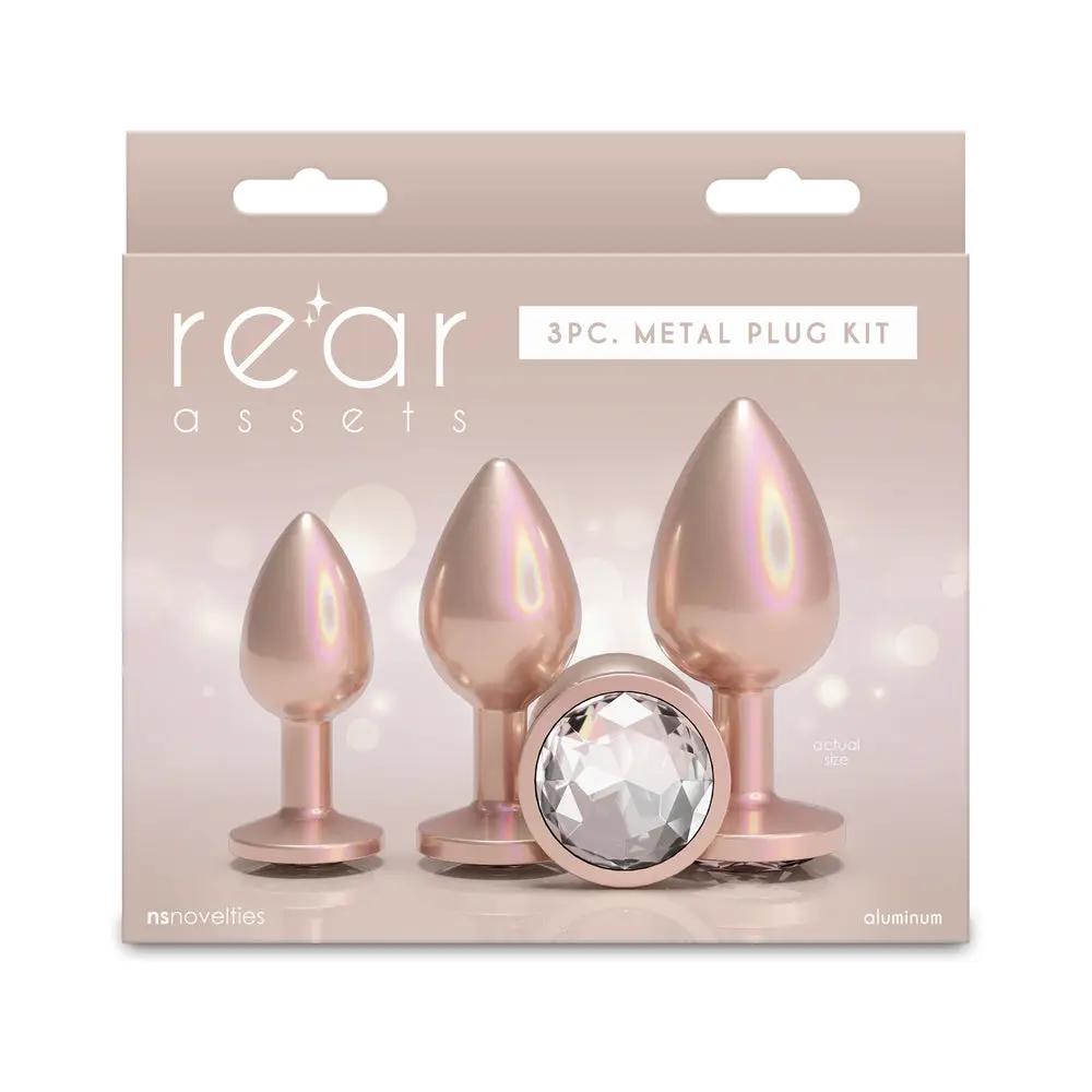 Rear Assets Trainer Plug Kit Iridescent Champagne/Clear by NS Novelties
