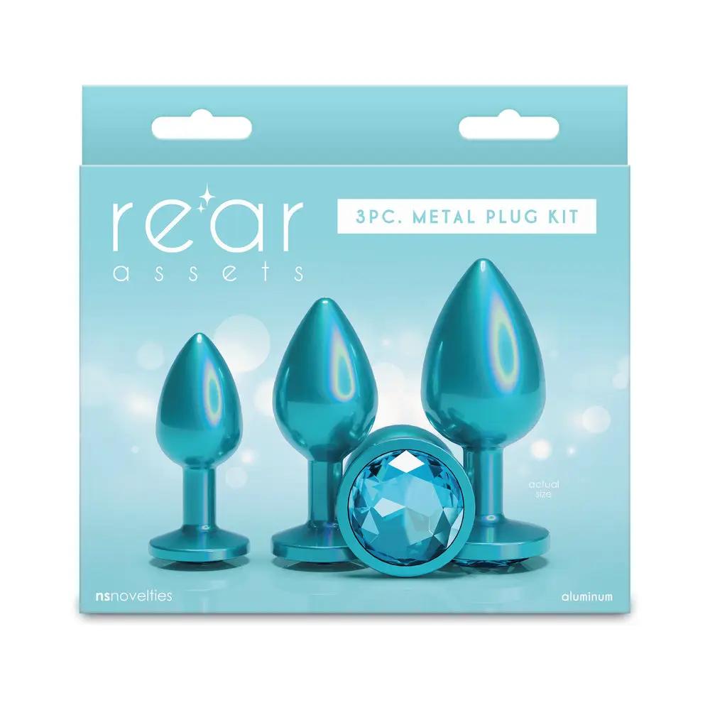 Rear Assets Trainer Plug Kit Iridescent Teal/Teal by NS Novelties