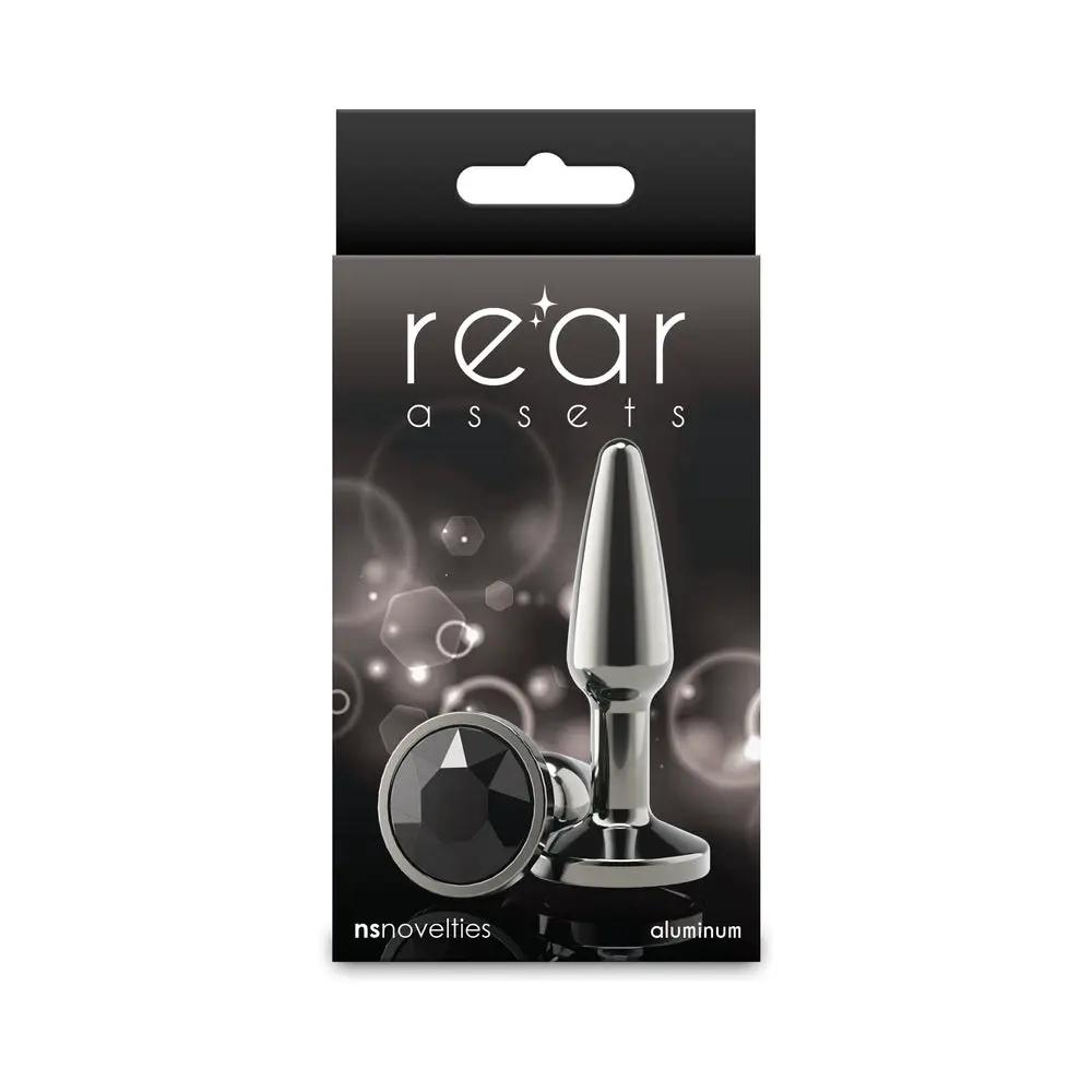 Rear Assets Tapered Plug Gunmetal/Black Small by NS Novelties