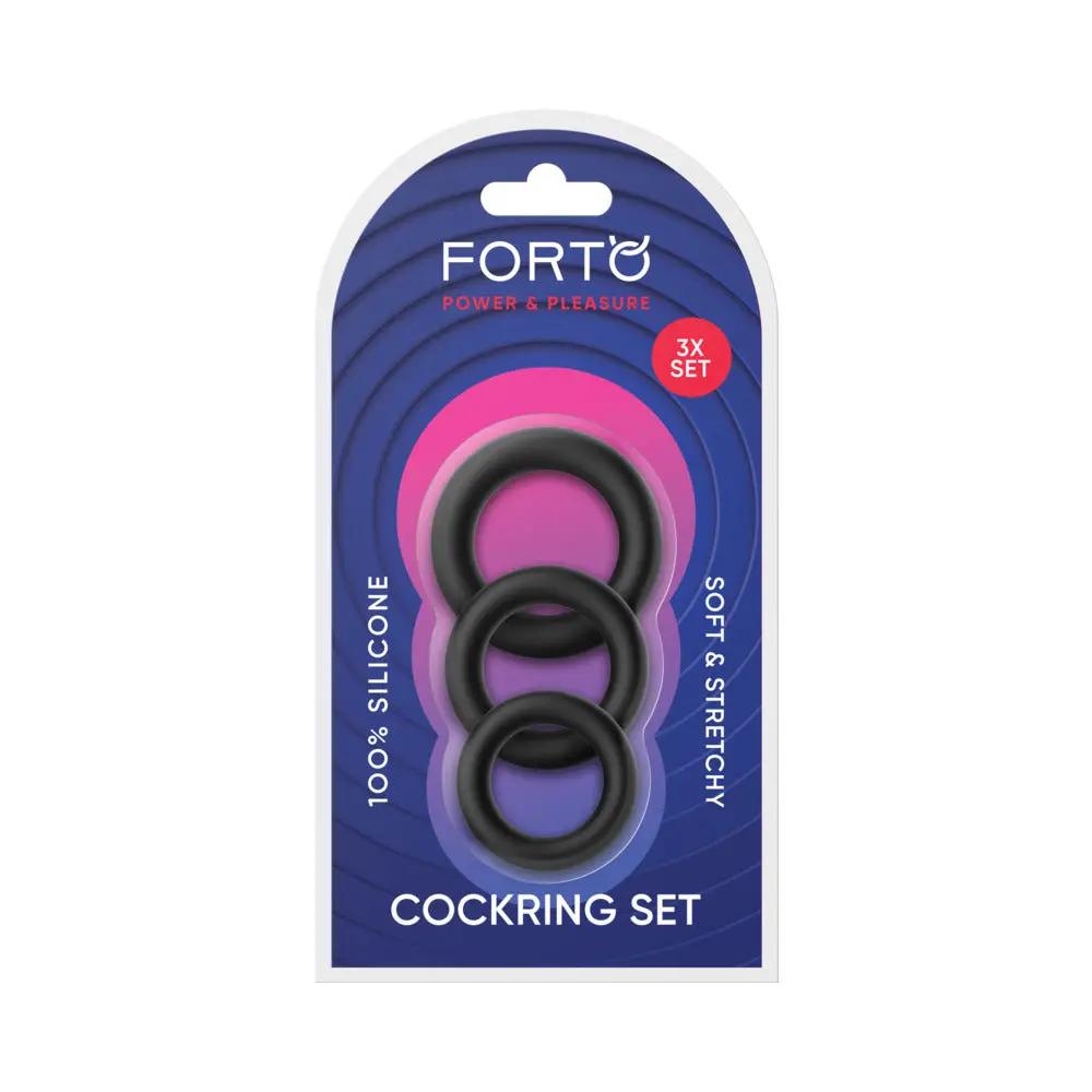 Forto F-39: Trio Cockring Set Black by Forto