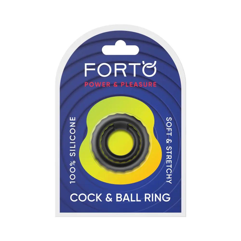 Forto F-43: Tiered Cock & Ball Ring Black by Forto
