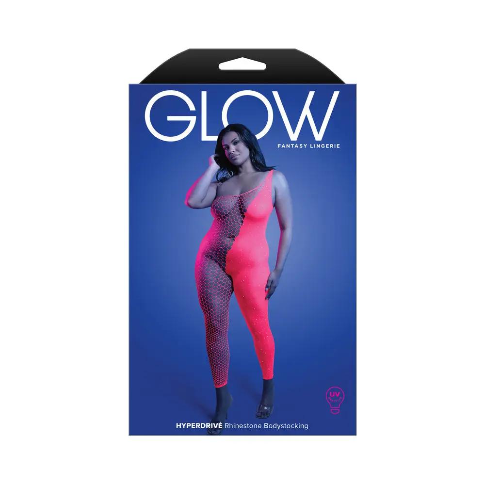 Fantasy Lingerie Glow Hyperdrive UV Reactive Rhinestone Bodystocking Queen Size by Fantasy Lingerie
