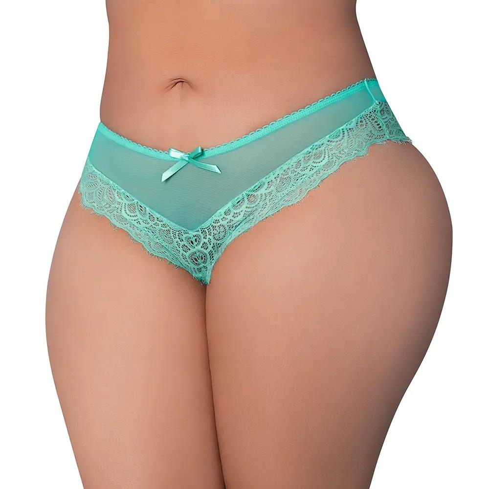 Magic Silk Caribbean Crush Low Rise Cheeky Panty Aqua Glow Queen Size by Magic Silk