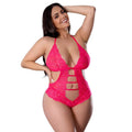 Magic Silk Get It Girl Halter Teddy with Snap Crotch Diva Pink Queen Size by Magic Silk