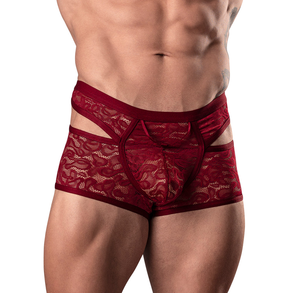 Male Power Lucifer Cutout Short Burgundy L by Male Power