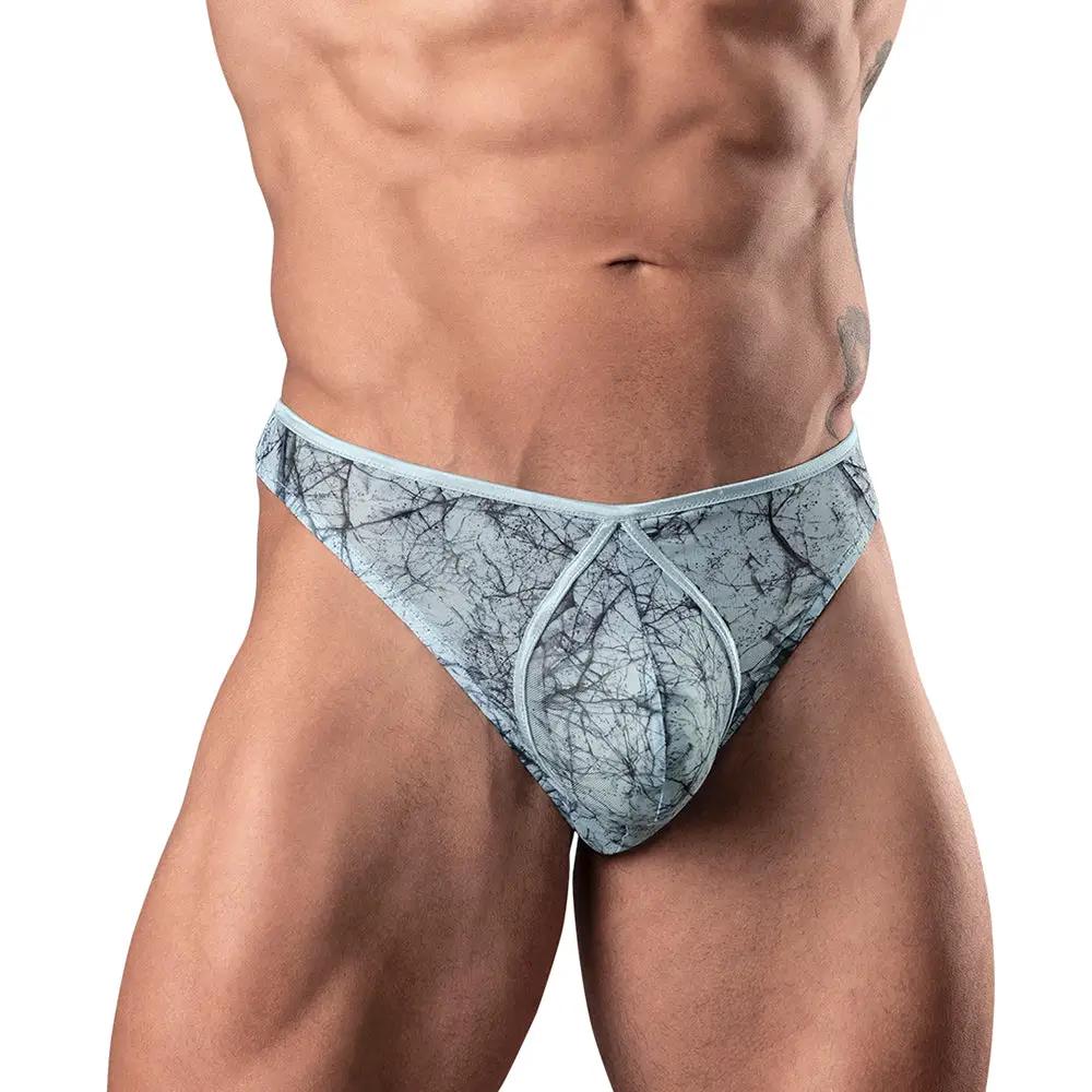 Male Power Marble Mesh Mini Moonshine Silver Blue S/M by Male Power