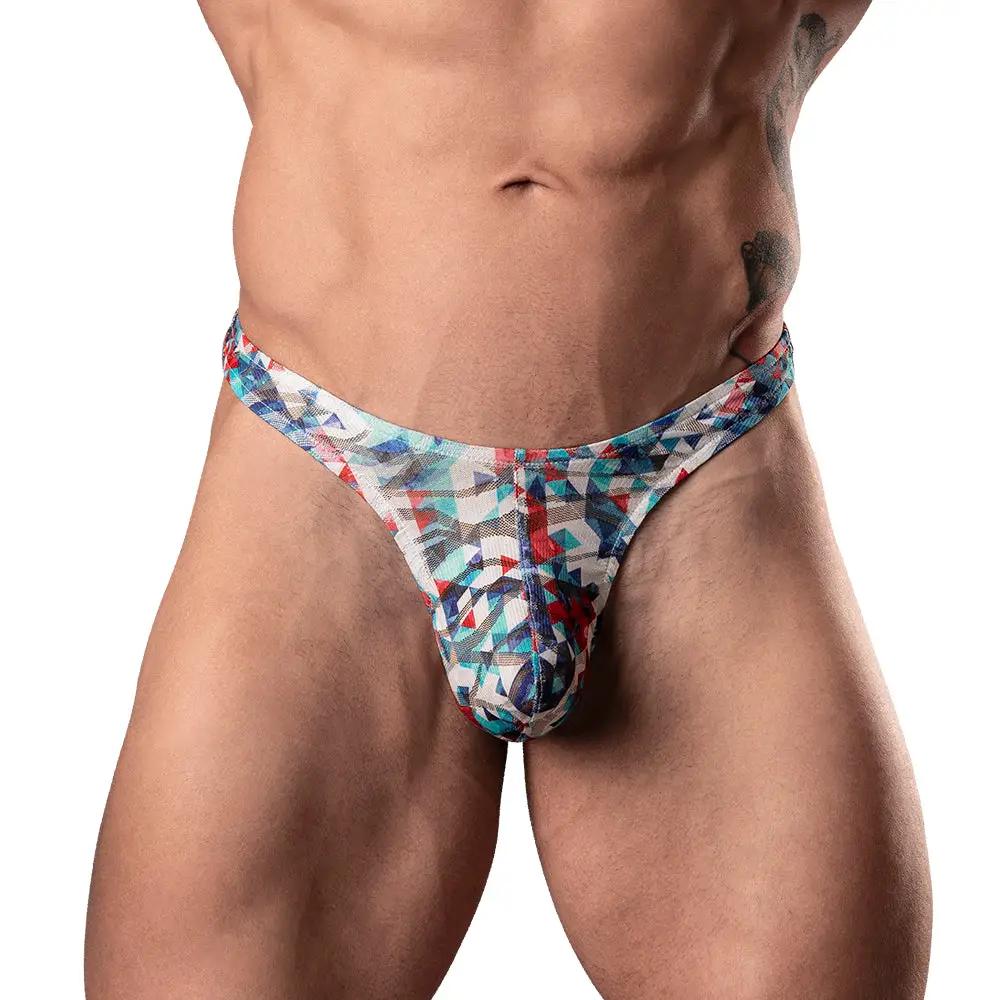 Male Power Your Lace Or Mine Bong Thong Geometric L/XL by Male Power