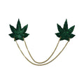 Pastease Chains: Shattered Glass Disco Ball Green Weed with Gold Chain Pasties by Pastease