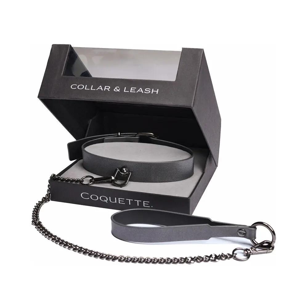 Coquette Pleasure Collar & Leash Grey by Coquette