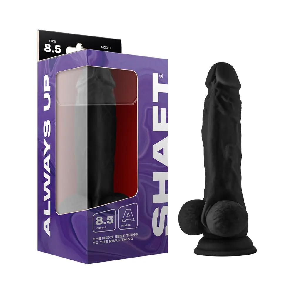 Shaft Model A 8.5 in. Liquid Silicone Dong with Balls Black by Shaft