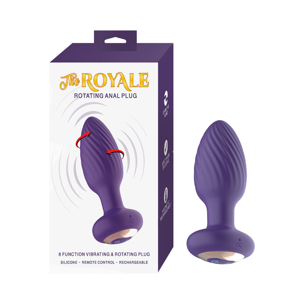 The Royale Rotating Anal Plug Purple by Nasstoys