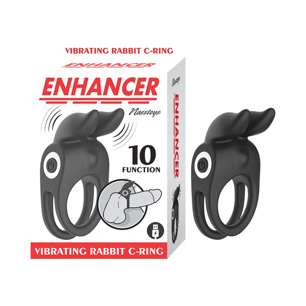 Enhancer Vibrating Rabbit C-Ring Black by Nasstoys