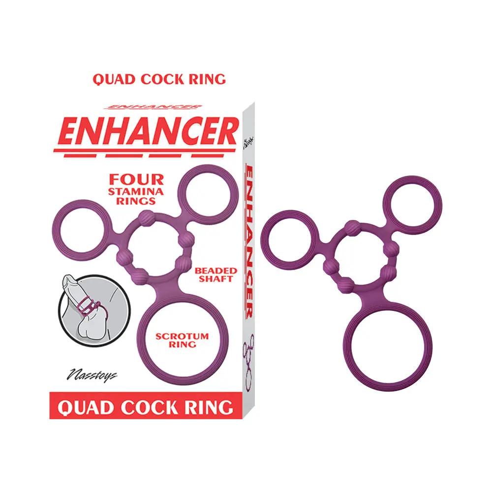 Enhancer Quad Cockring Rubine Red by Nasstoys