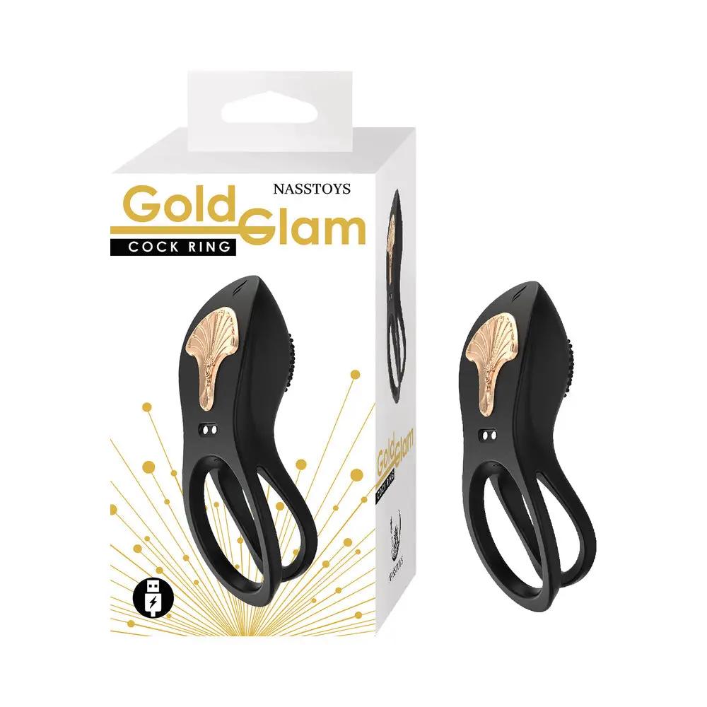 Gold Glam Cockring Black by Nasstoys