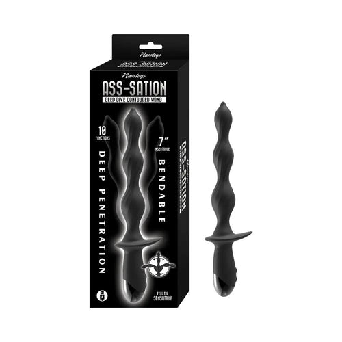 Ass-Sation Deep Dive Contoured Wand Black by Nasstoys