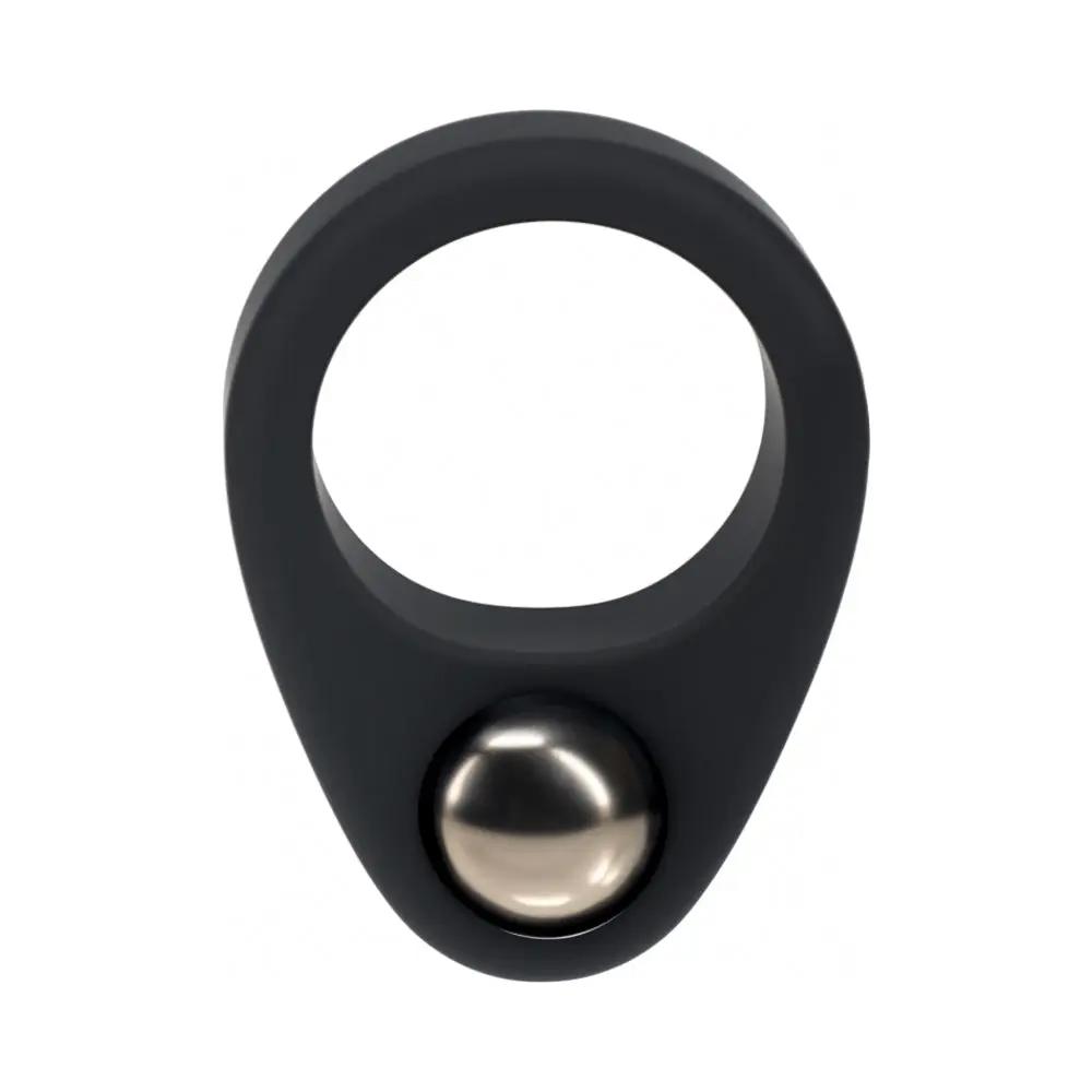LEVELZ Liquid Silicone Single Weighted Ball Cock Ring Black by Shots