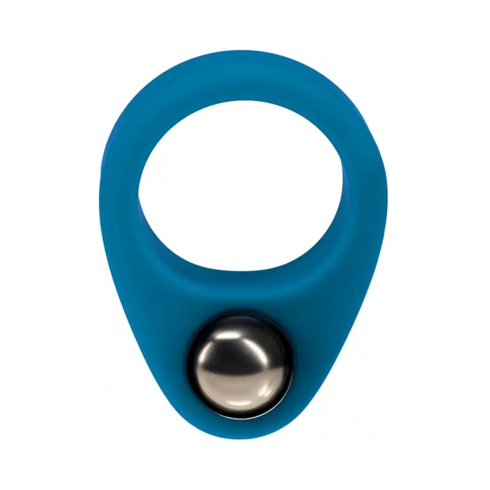 LEVELZ Liquid Silicone Single Weighted Ball Cock Ring Teal by Shots
