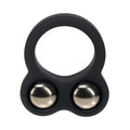 LEVELZ Liquid Silicone Double Weighted Ball Cock Ring Black by Shots