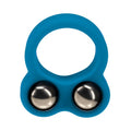 LEVELZ Liquid Silicone Double Weighted Ball Cock Ring Teal by Shots