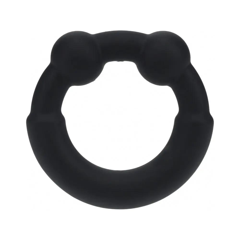 LEVELZ Metal & Silicone Cock Ring Black by Shots