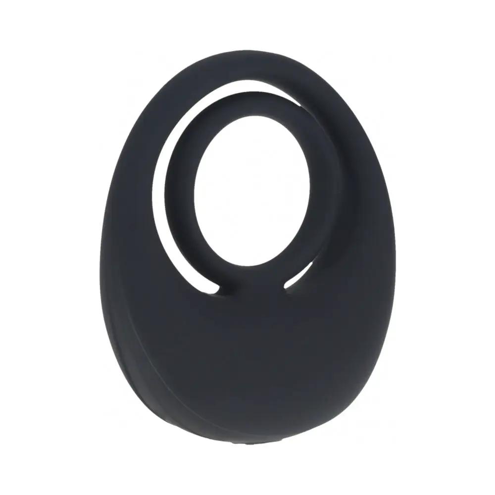 LEVELZ Vibrating Liquid Silicone Cock & Ball Ring Black by Shots