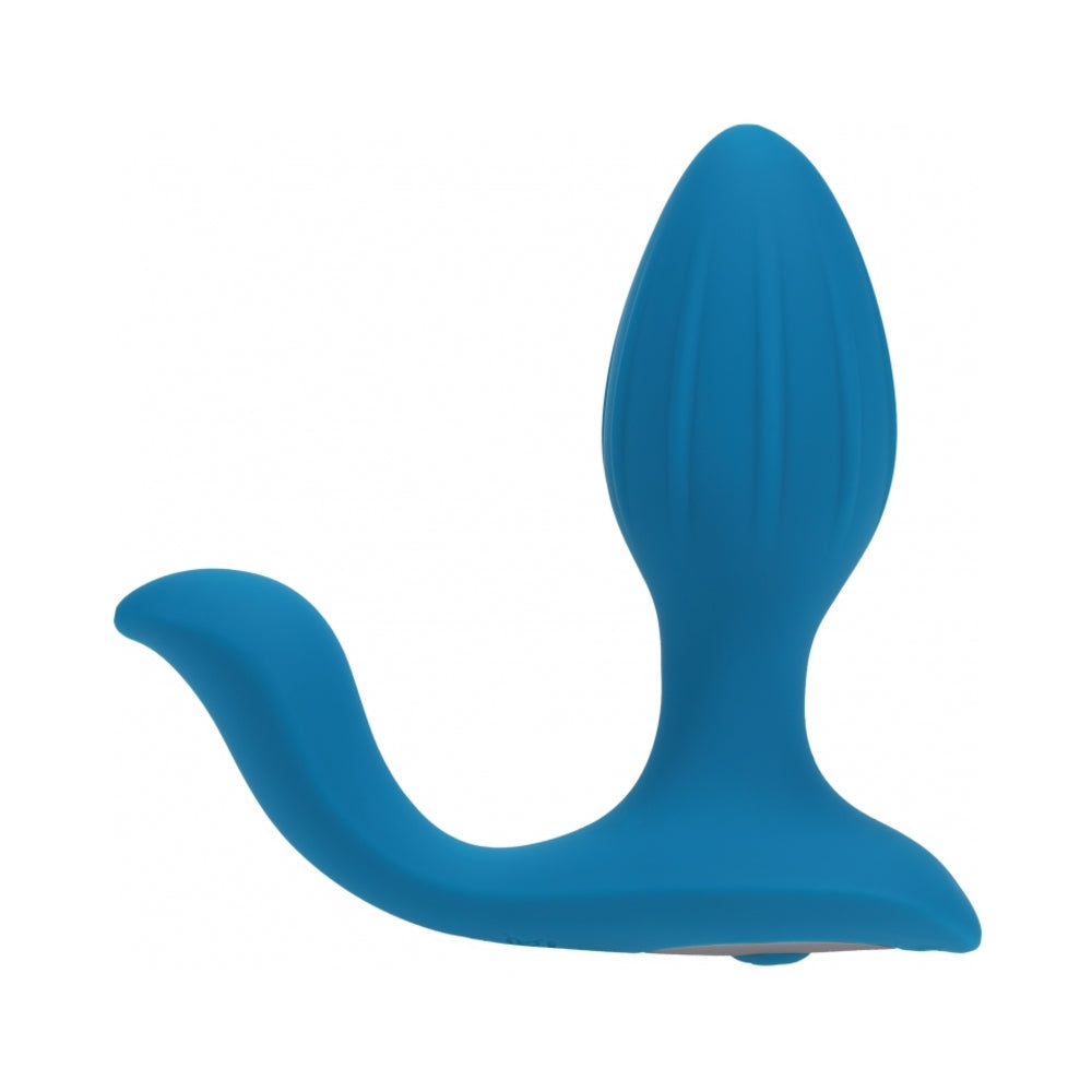LEVELZ Vibrating & Rotating Silicone Anal Plug with Ball Stimulator Teal by Shots