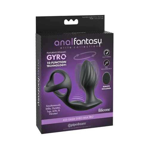 Anal Fantasy Elite Ass-Gasm Gyro-Milk Pro Black by Pipedream