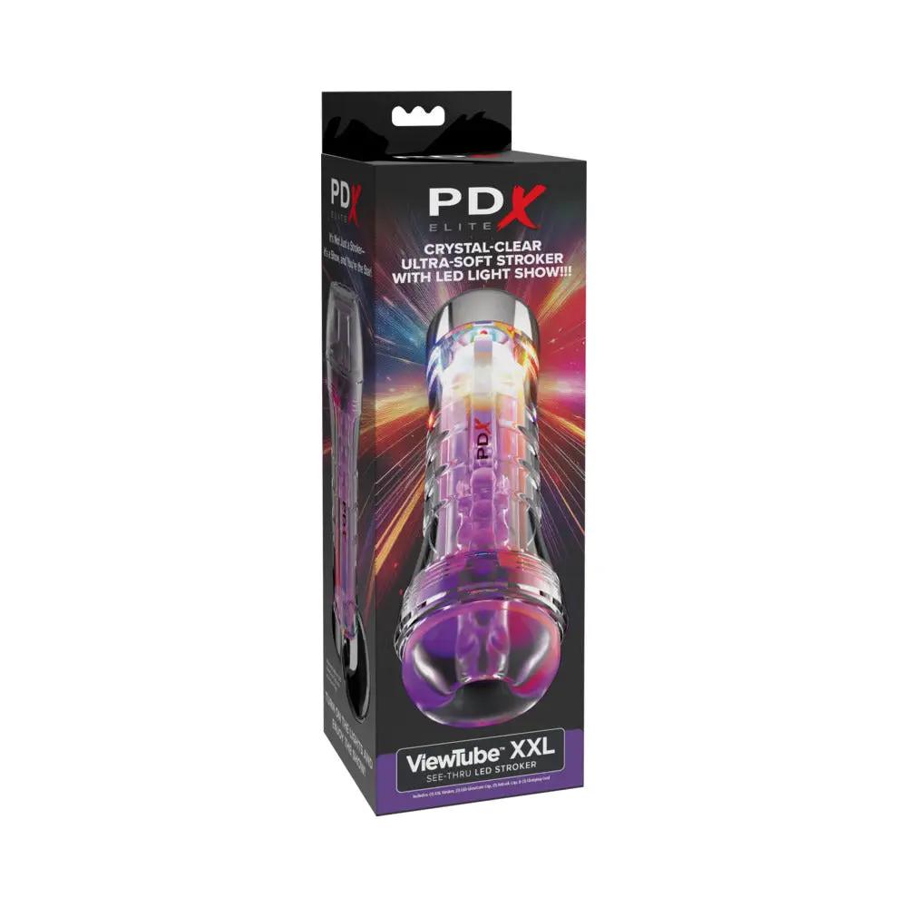 PDX Elite ViewTube XXL See Thru EZ-Grip LED Stroker Clear by PDX Brands