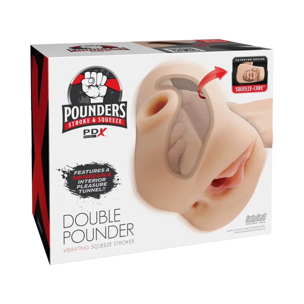PDX Plus Double Pounder Vibrating Squeeze Stroker Light by PDX Brands