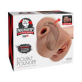 PDX Plus Double Pounder Vibrating Squeeze Stroker Brown by PDX Brands