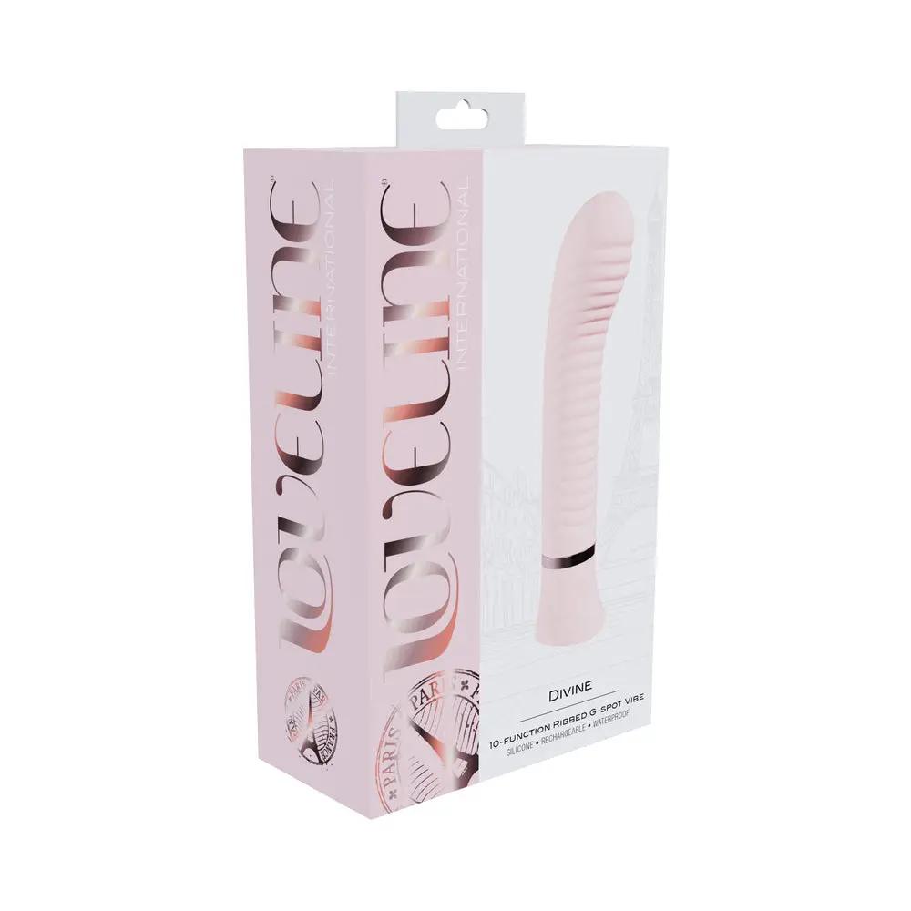 Loveline Divine Rechargeable Silicone Ribbed G-Spot Vibrator Pink by Shots