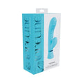 Loveline Mystique Rechargeable Silicone Ribbed Rabbit Vibrator Blue by Shots