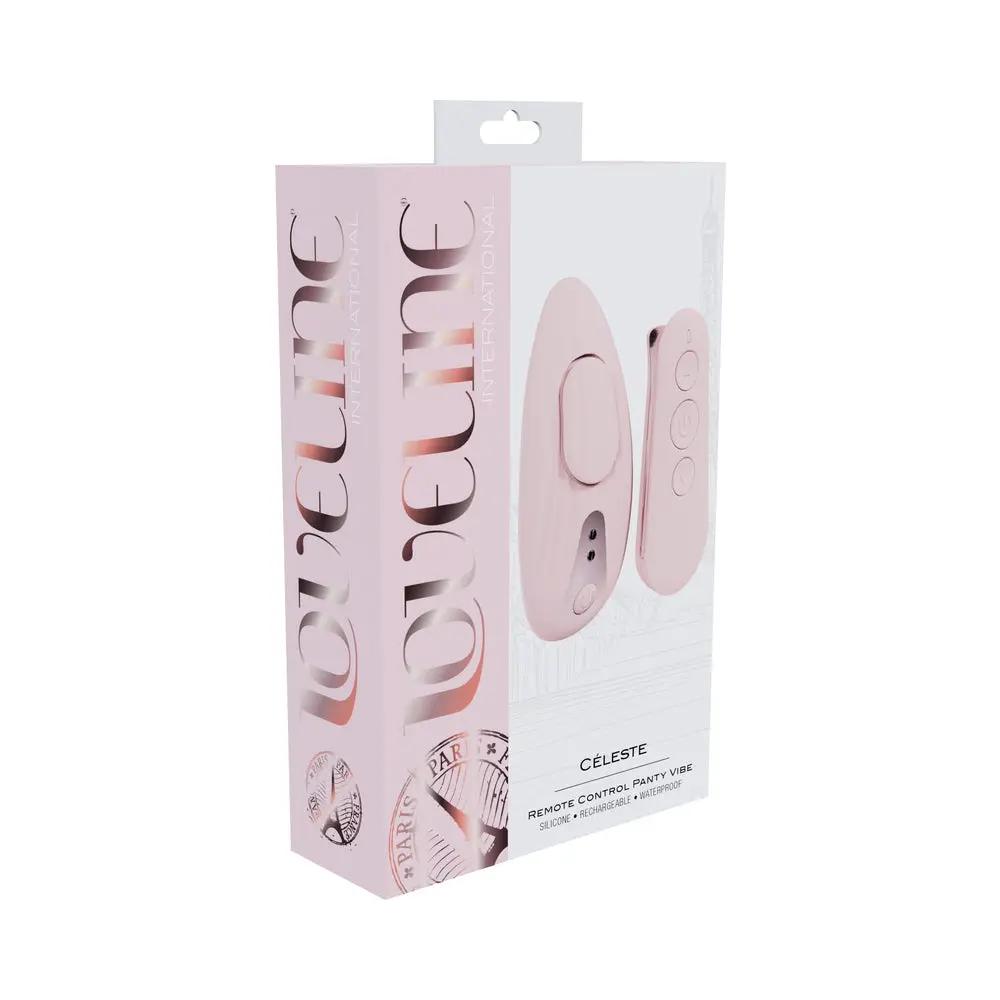 Loveline Celeste Rechargeable Silicone Remote Control Panty Vibrator Pink by Shots