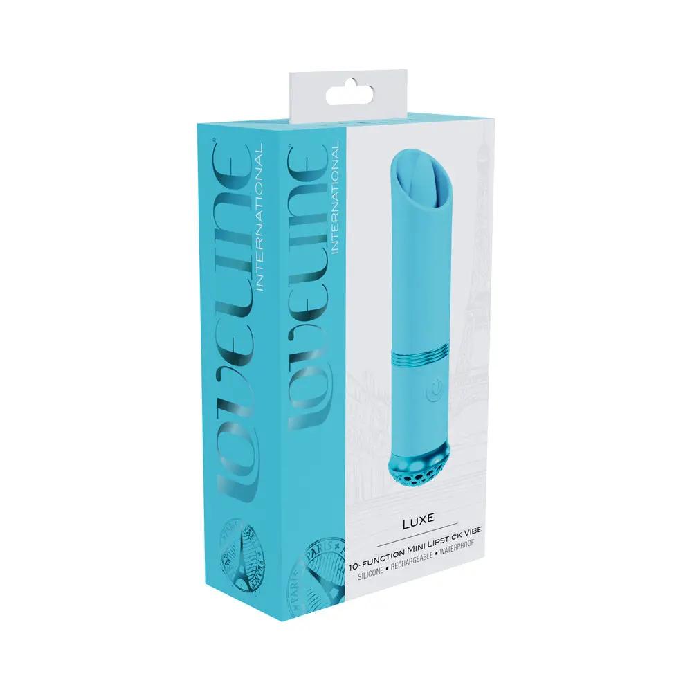 Loveline Luxe Rechargeable Silicone Mini Lipstick Vibrator Blue by Shots