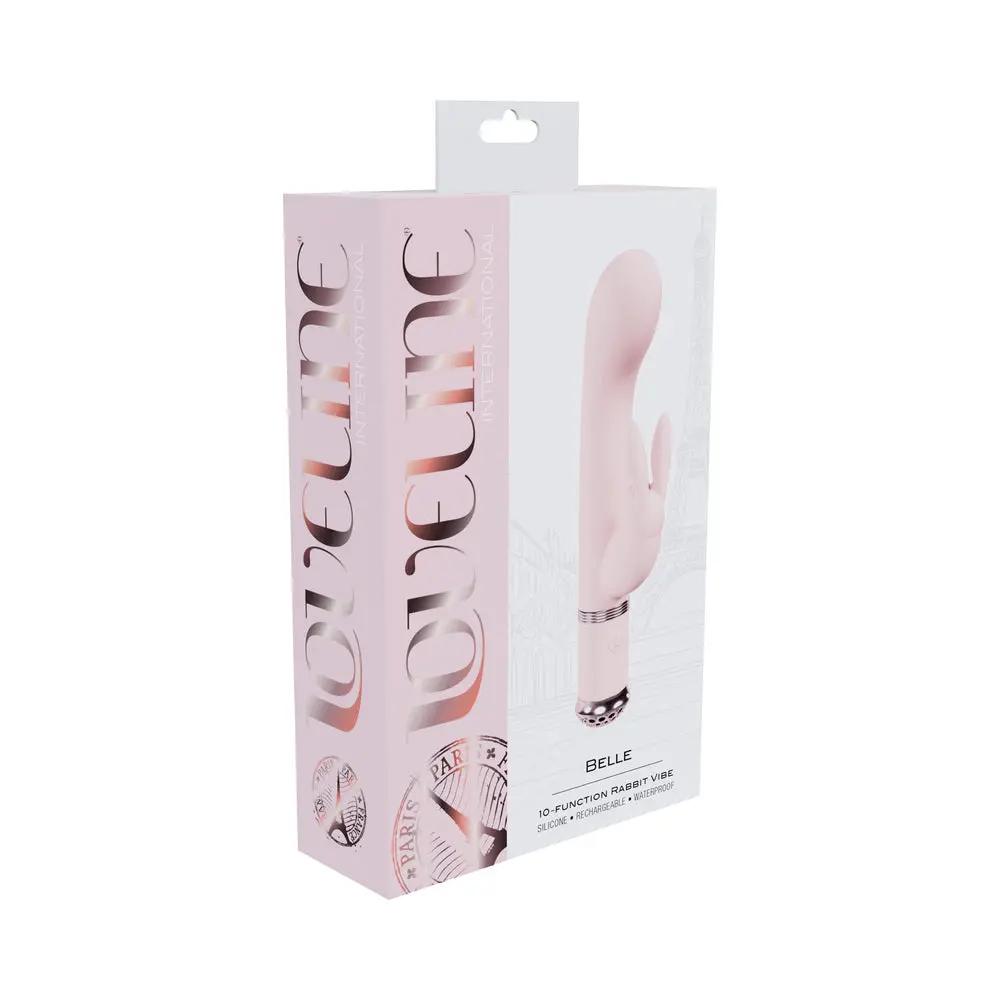 Loveline Belle Rechargeable Silicone Rabbit Vibrator Pink by Shots