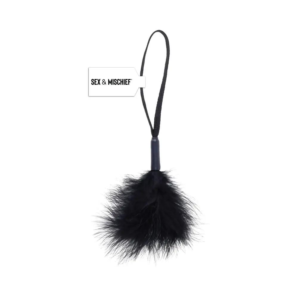 Sportsheets Sex & Mischief Peaches 'n CreaMe Wrist Feather Tickler Black by Sportsheets