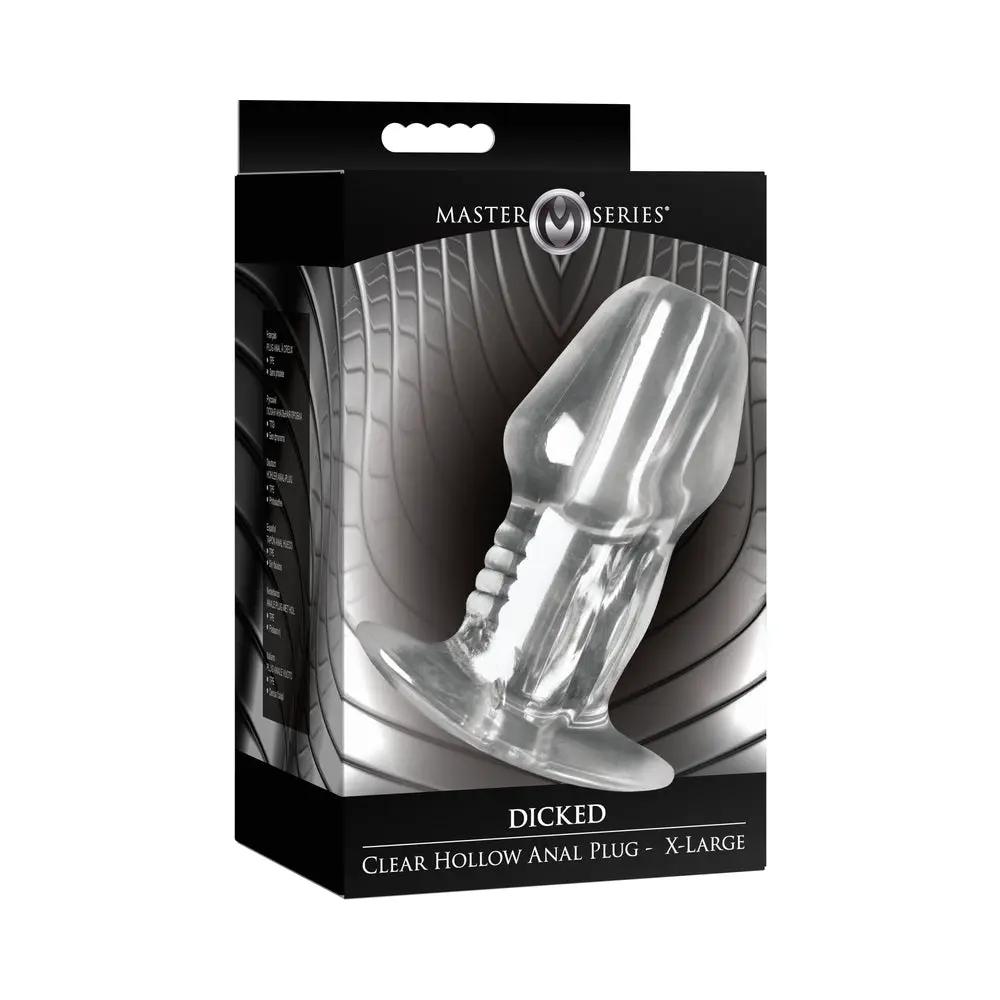 Master Series Dicked Clear Hollow Anal Plug XLarge by XR Brands