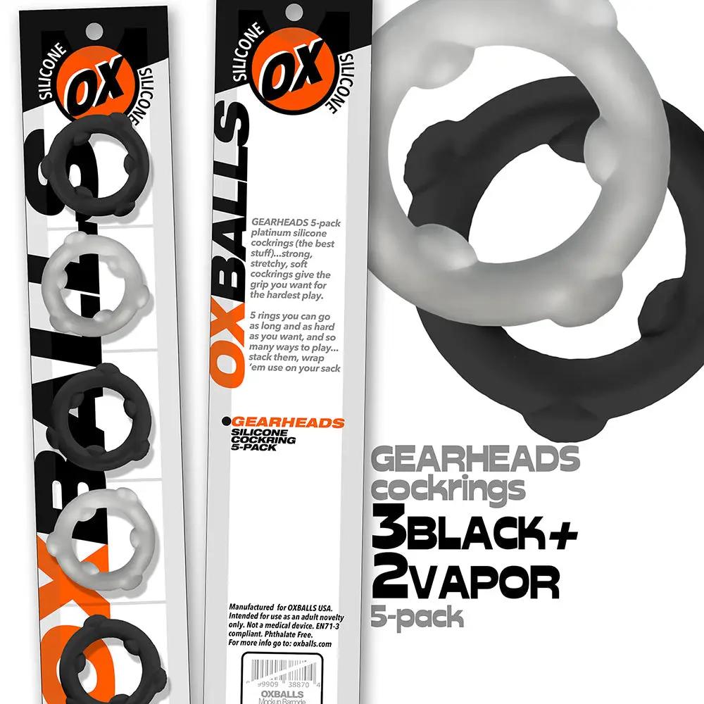 Oxballs Gearheads 5-Pack Spinner Rings Black/Vapor by Oxballs