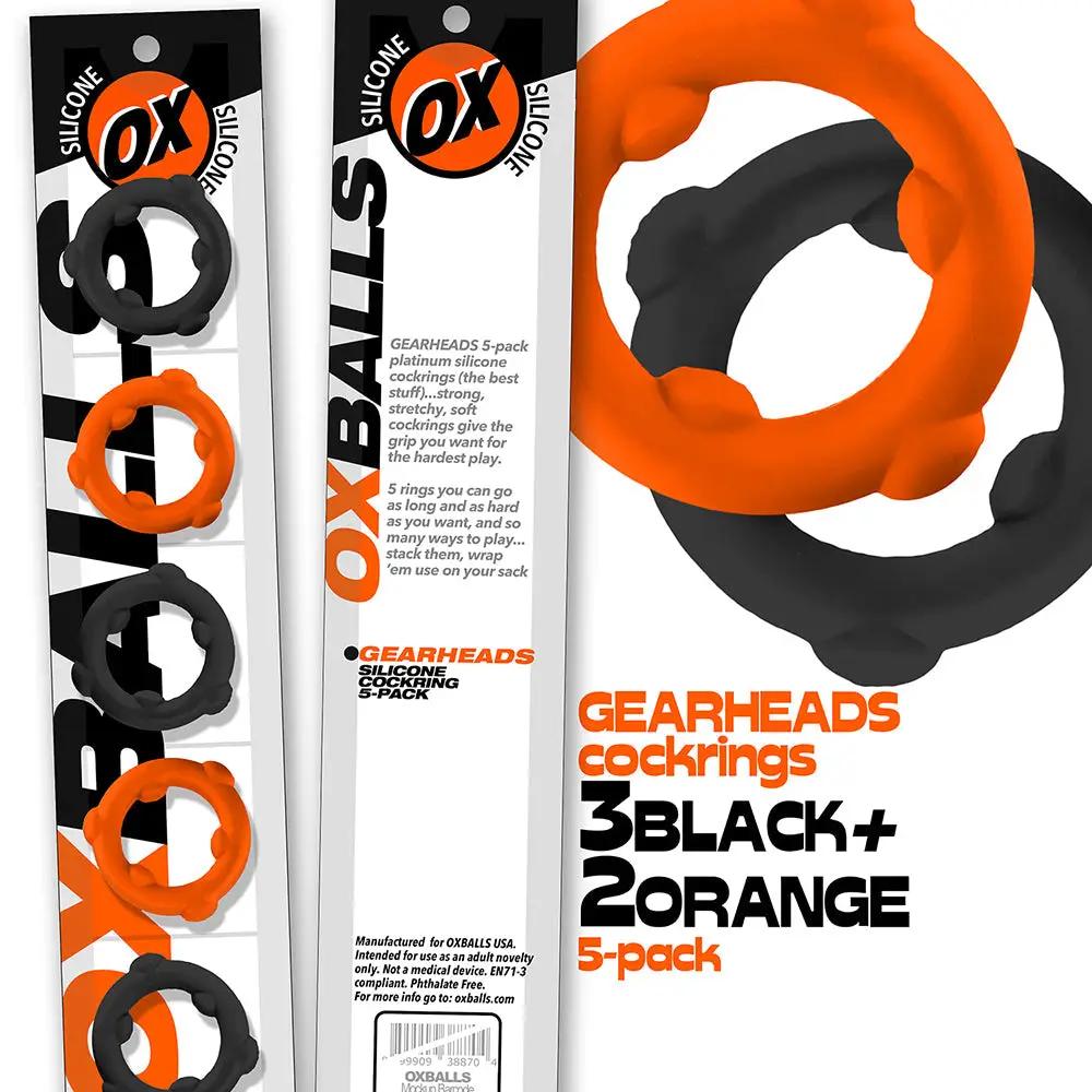 Oxballs Gearheads 5-Pack Spinner Rings Orange/Black by Oxballs