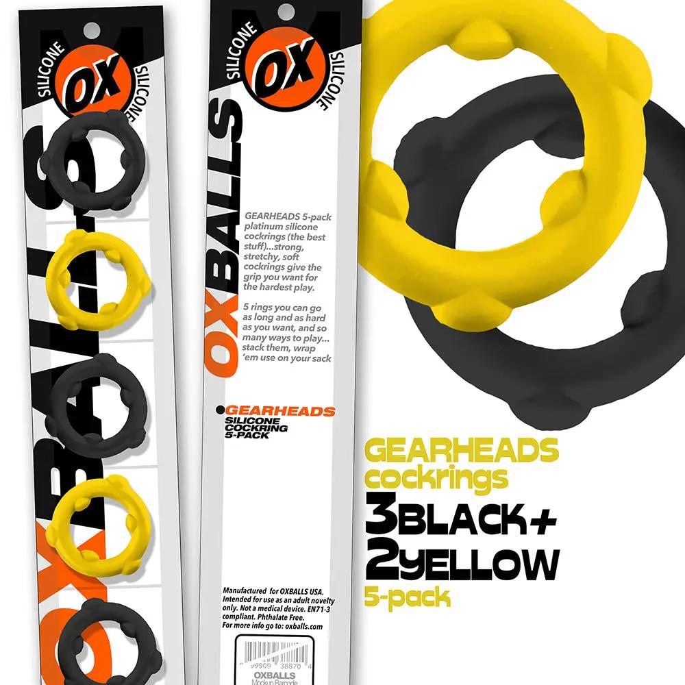 Oxballs Gearheads 5-Pack Spinner Rings Yellow/Black by Oxballs