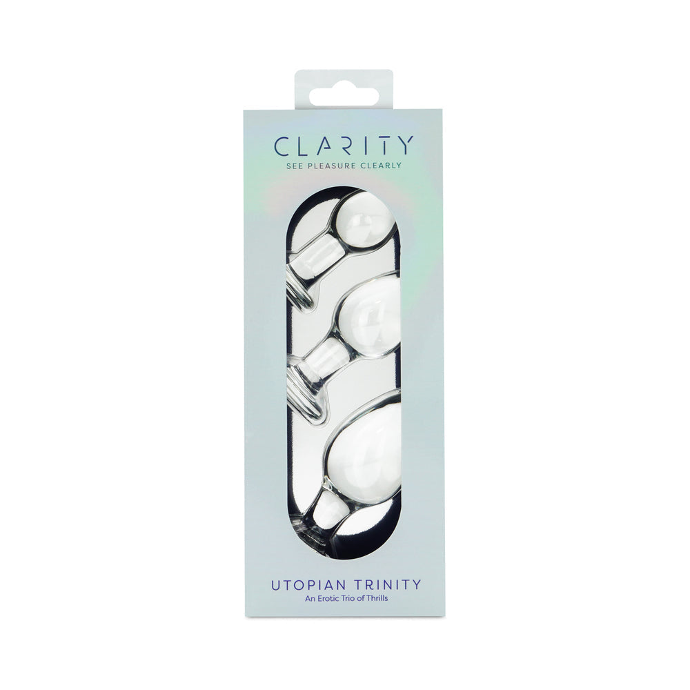 Clarity Utopian Trinity Glass Plug Set by Creative Conceptions