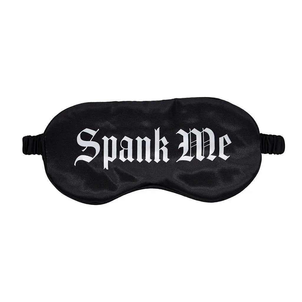 Ouch! Spank Me Printed Mask Satin Black by Shots