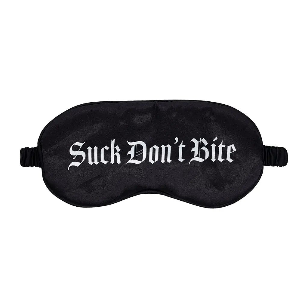 Ouch! Suck Don't Bite Printed Mask Satin Black by Shots