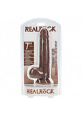 RealRock 7 in. Cock with Balls Straight Brown by Shots