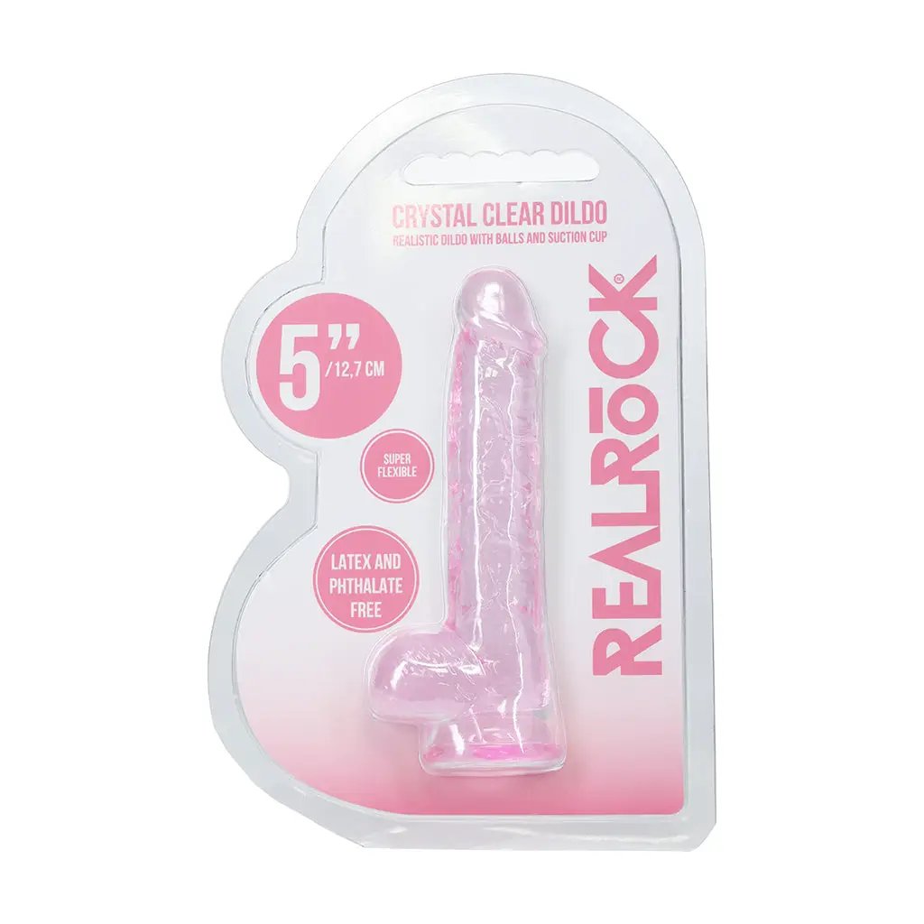RealRock Realistic 5 in. Dildo with Balls Pink by Shots