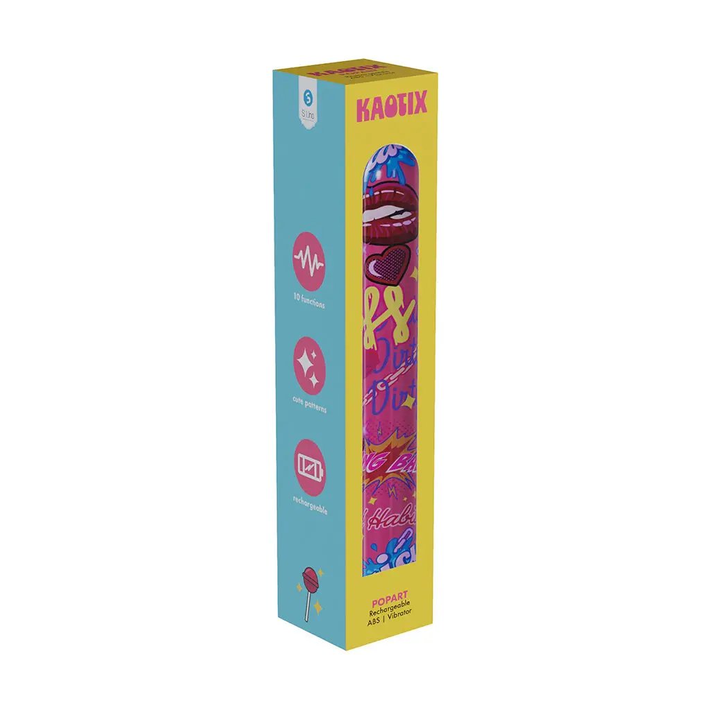 SLI Kaotix Pop Art Rechargeable Vibrator Pink by Shots
