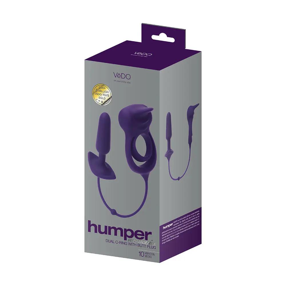 VeDO Humper Rechargeable Dual C-Ring with Anal Plug Purple by VeDO