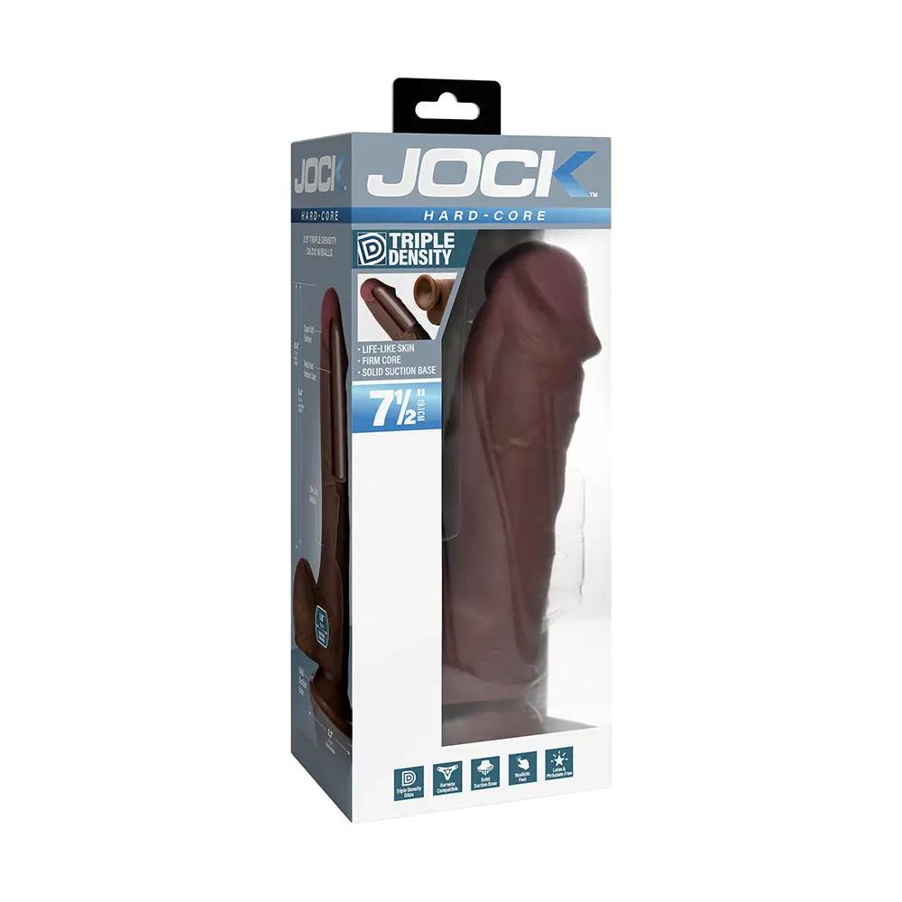 JOCK Hard-Core 7.5 in. Triple Density Dildo with Balls Dark by Curve Novelties